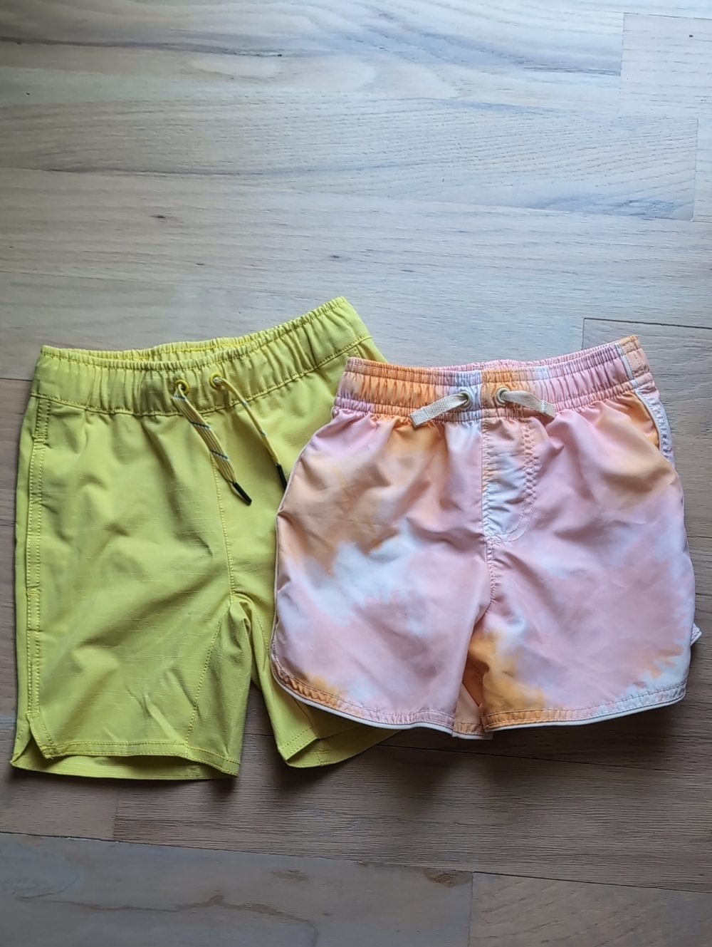 Hanna Andersson Yellow & Pink Tie-Dye Boys Swimsuits